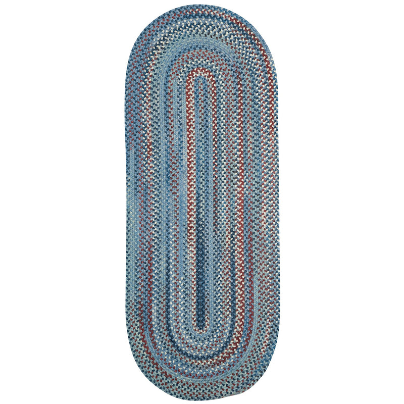 American Legacy Old Glory Braided Rug Oval Runner Silo image