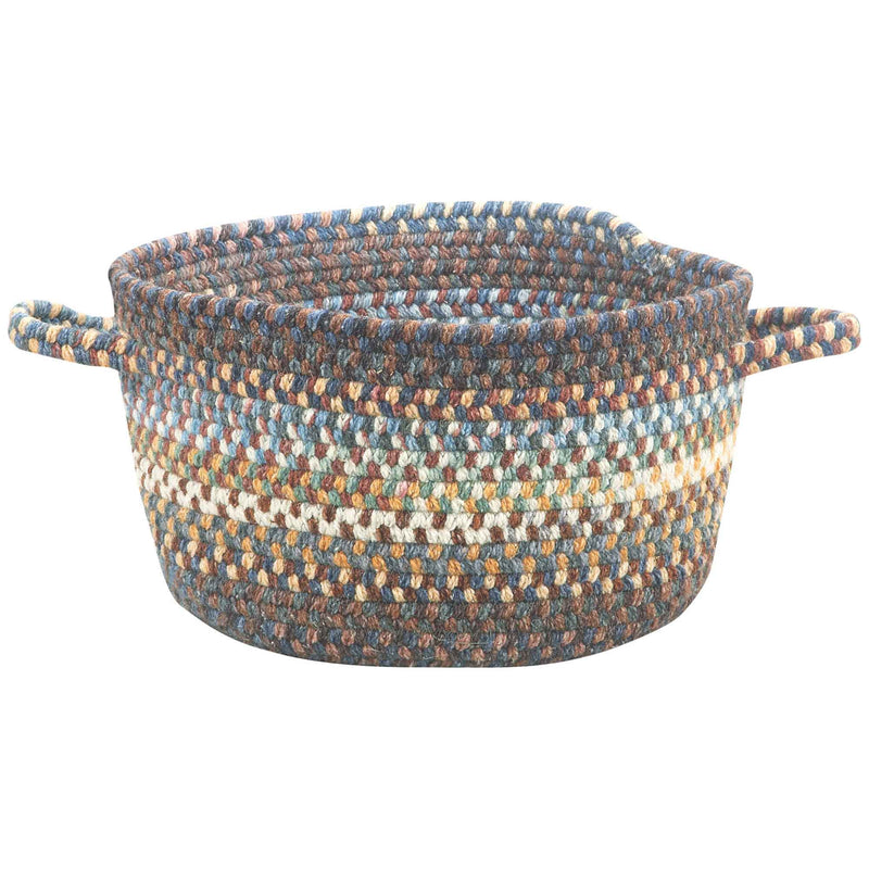 American Legacy Slate Blue Braided Rug Basket SiloB image