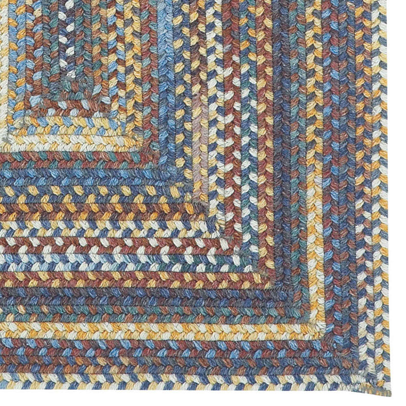 American Legacy Slate Blue Braided Rug Concentric Corner image