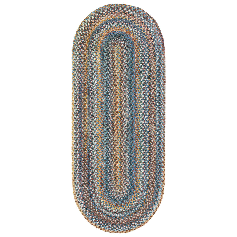 American Legacy Slate Blue Braided Rug Oval Runner Silo image