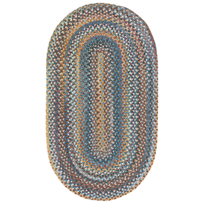 American Legacy Slate Blue Braided Rug Oval SiloV image