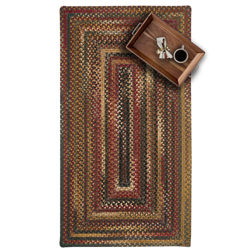 American Legacy Antique Multi Braided Rug Concentric Roomshot image