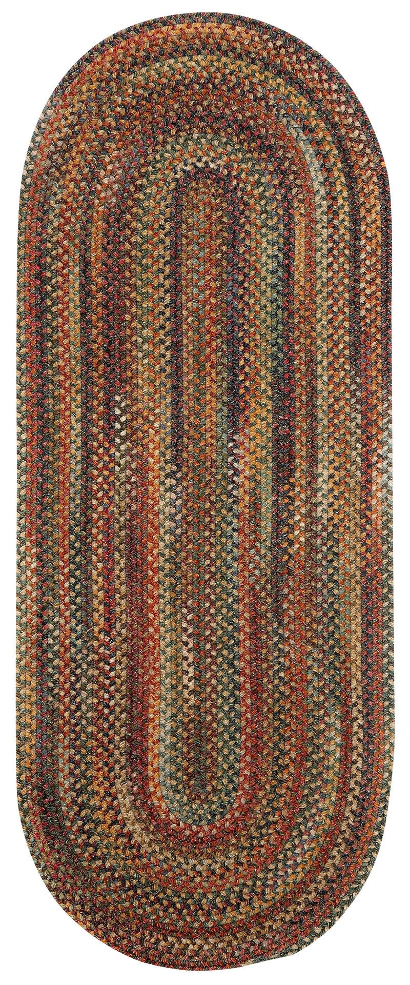 American Legacy Antique Multi Braided Rug Oval Runner Silo image