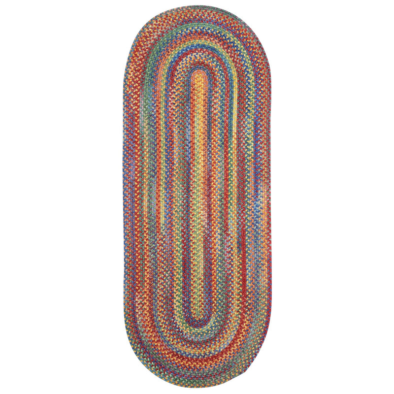 American Legacy Primary Multi Braided Rug Oval Runner Silo image