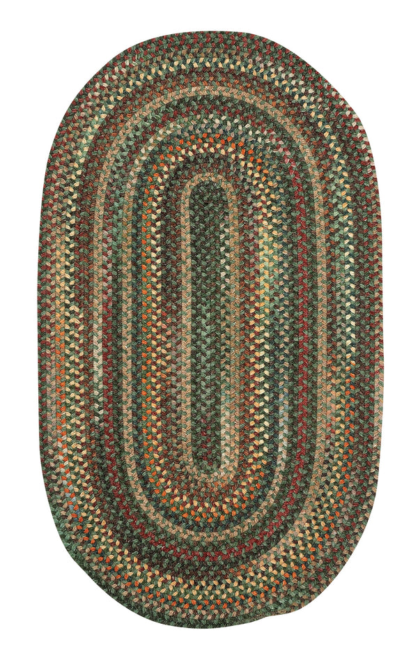 American Classic Green Multi Braided Rug Oval image