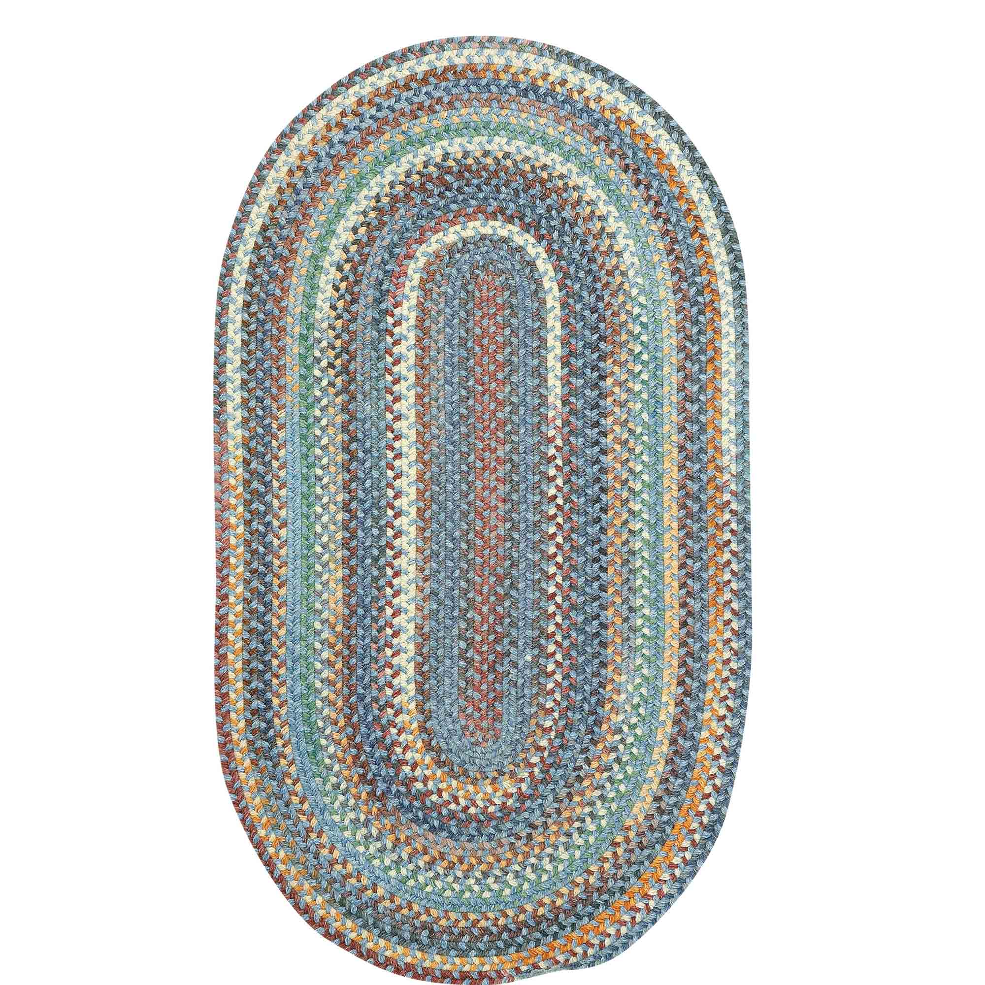 American Classic Legacy Blue Braided Rug Oval image