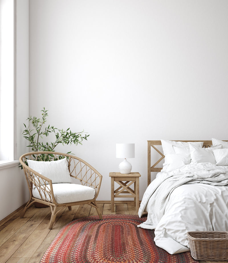 American Classic Red Braided Rug Oval Roomshot image