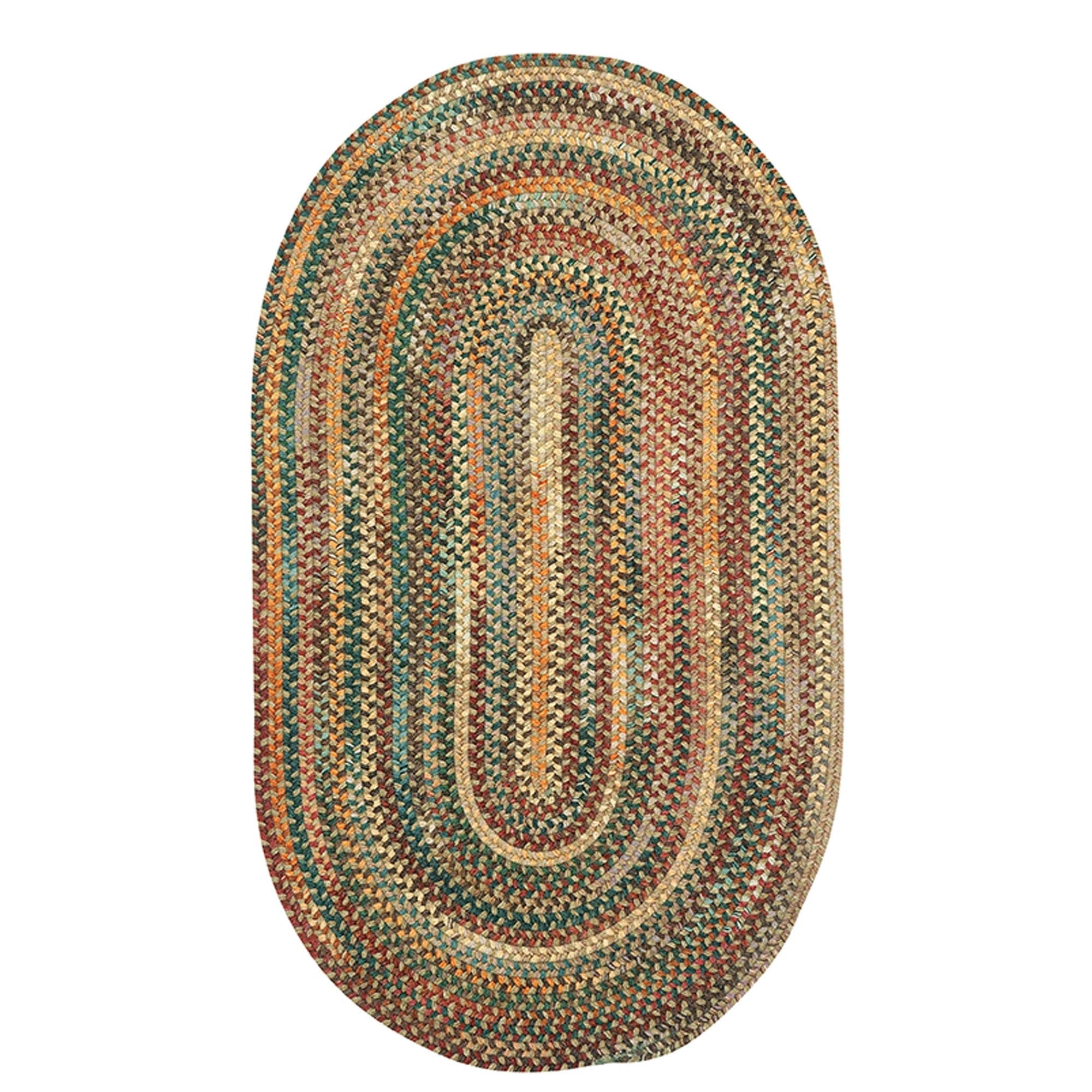 American Classic Tan Multi Braided Rug Oval image