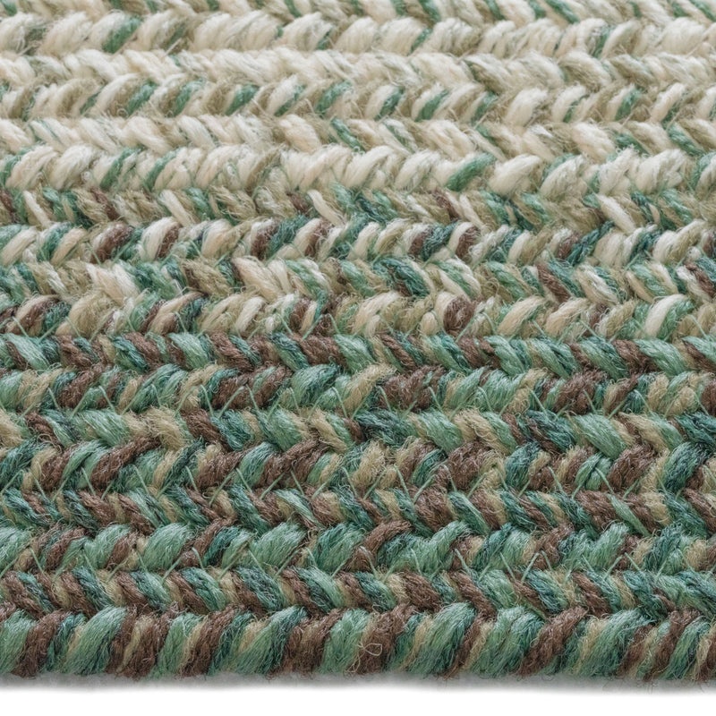 Sturbridge Balsam Green Braided Rug Concentric Cross Section image