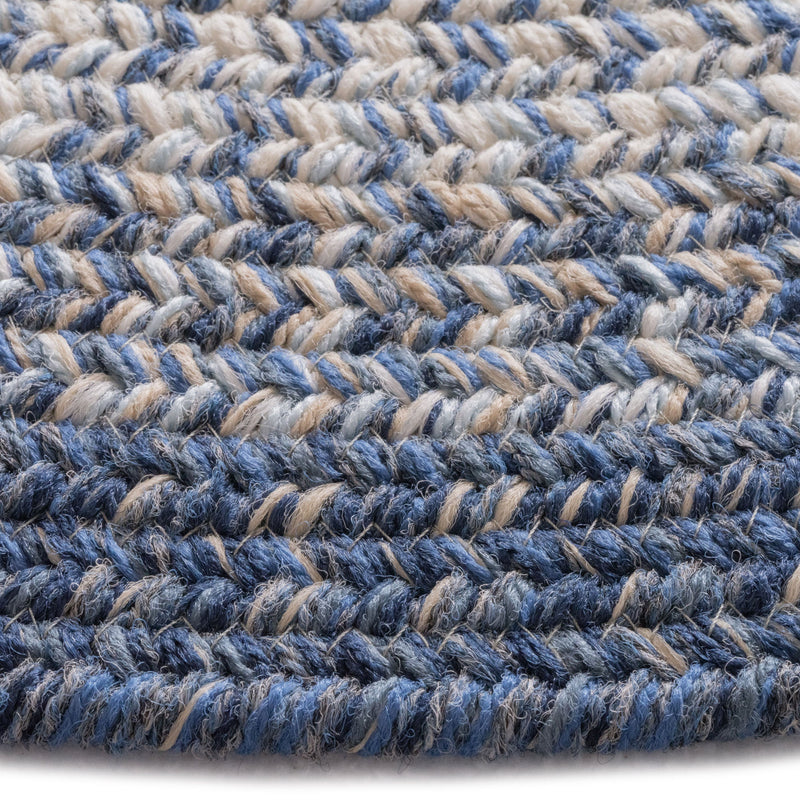 Sturbridge Lake Blue Braided Rug Round Cross Section image