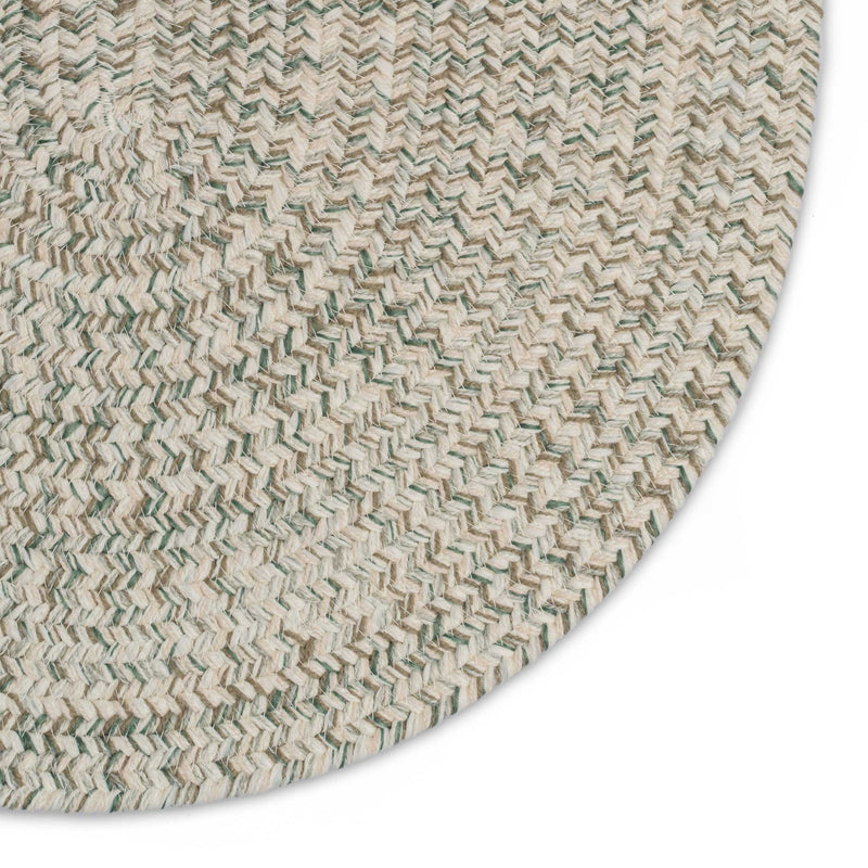 Stockton Light Green Braided Rug Oval Corner image