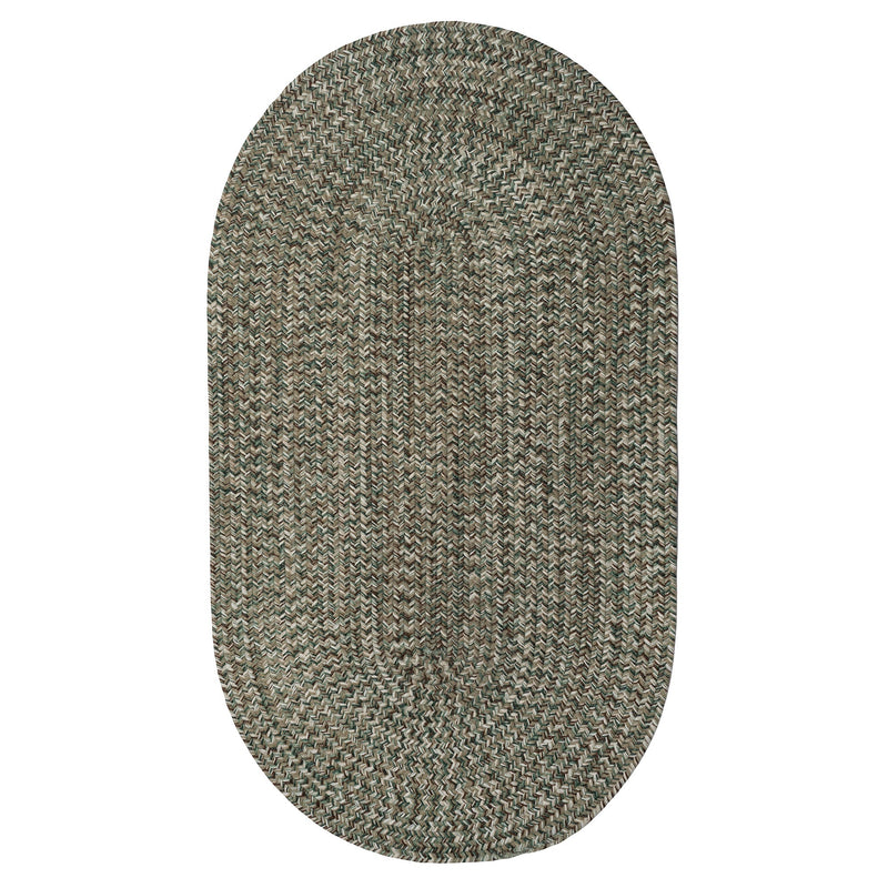 Stockton Medium Green Braided Rug Oval SiloV image