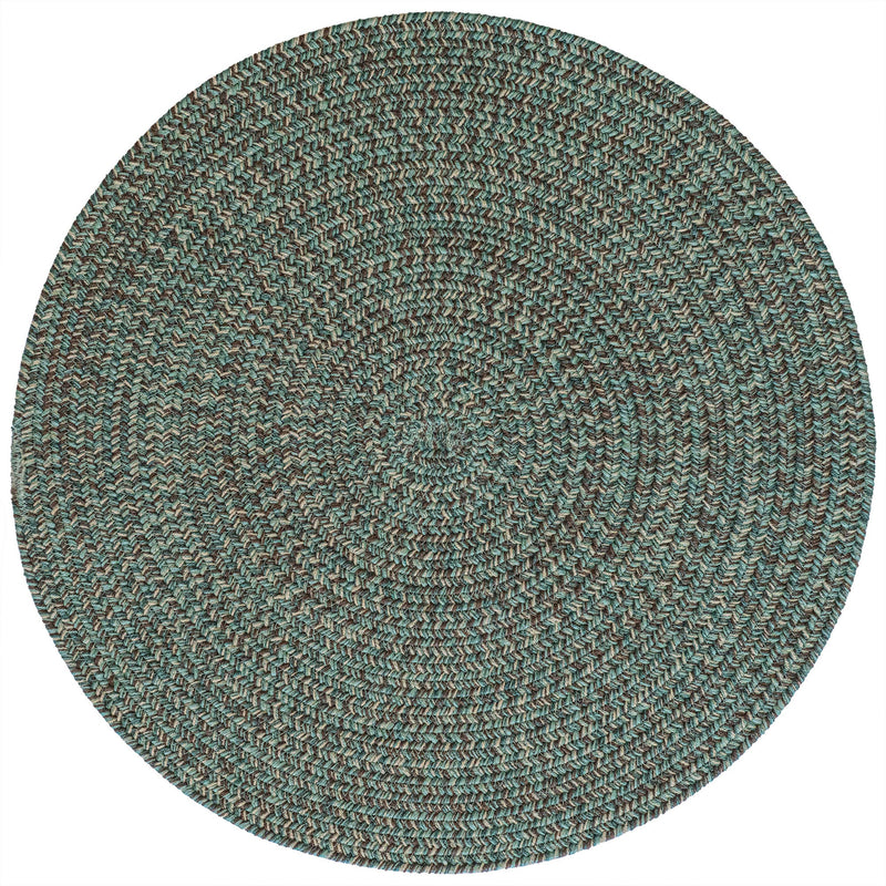 Stockton Dark Green Braided Rug Round SiloC image