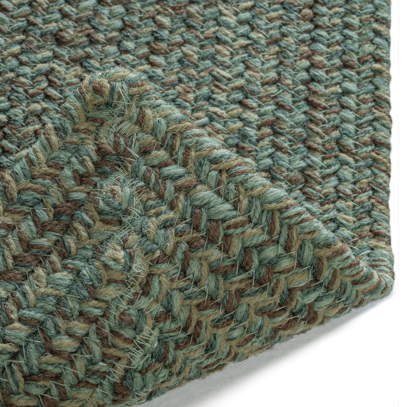 Stockton Dark Green Braided Rug Concentric Back image