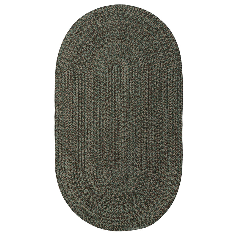 Stockton Dark Green Braided Rug Oval SiloV image