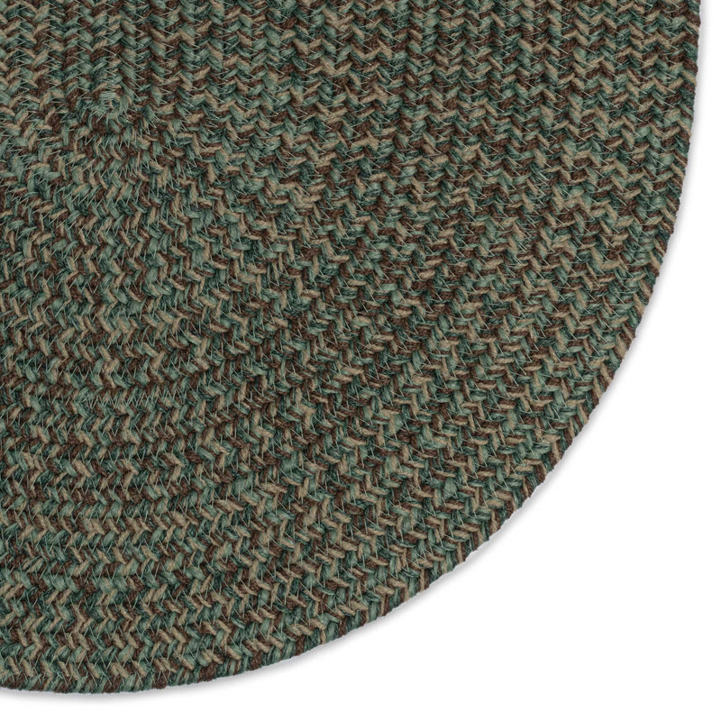 Stockton Dark Green Braided Rug Oval Corner image