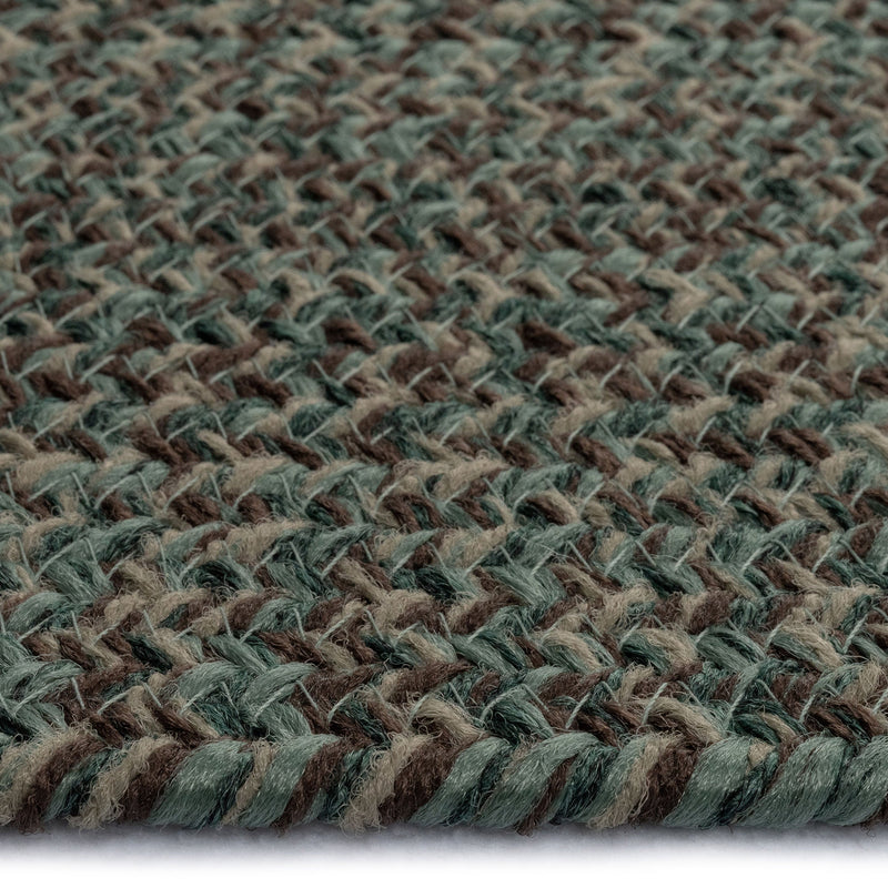 Stockton Dark Green Braided Rug Oval Cross Section image