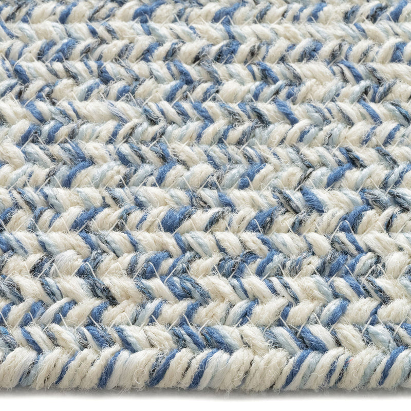 Stockton Light Blue Braided Rug Concentric Cross Section image