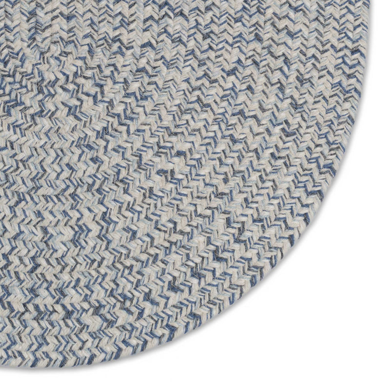 Stockton Light Blue Braided Rug Oval Corner image