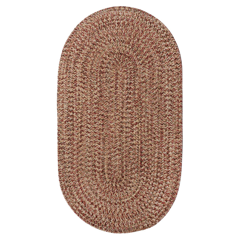 Stockton Medium Red Braided Rug Oval SiloV image