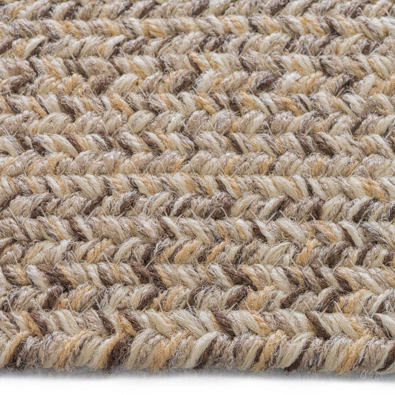 Stockton Medium Brown Braided Rug Concentric Cross Section image