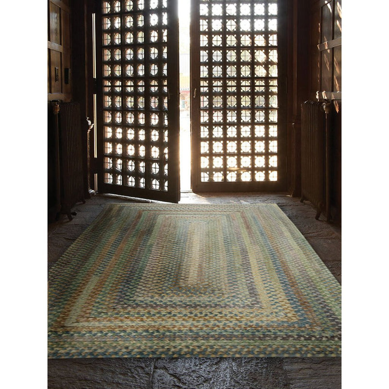 Synergy Blue Opal Braided Rug Concentric Roomshot image