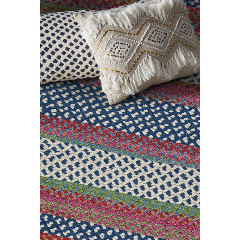 Wanderer Global Blue Braided Rug Round Roomshot image