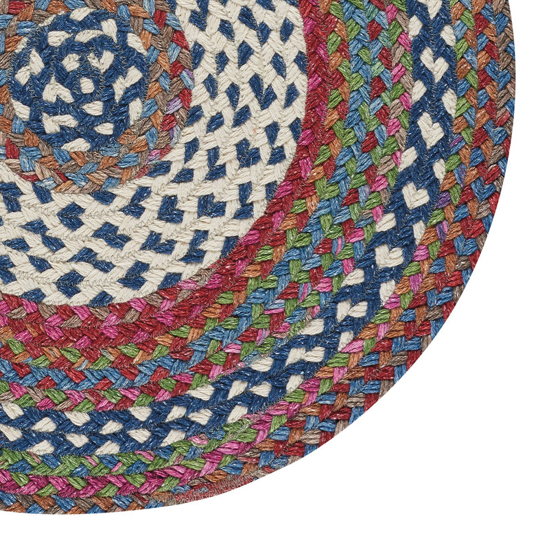 Wanderer Global Blue Braided Rug Round Corner image