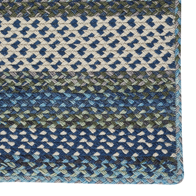 Wanderer Deep Blue Braided Rug Cross-Sewn Corner image