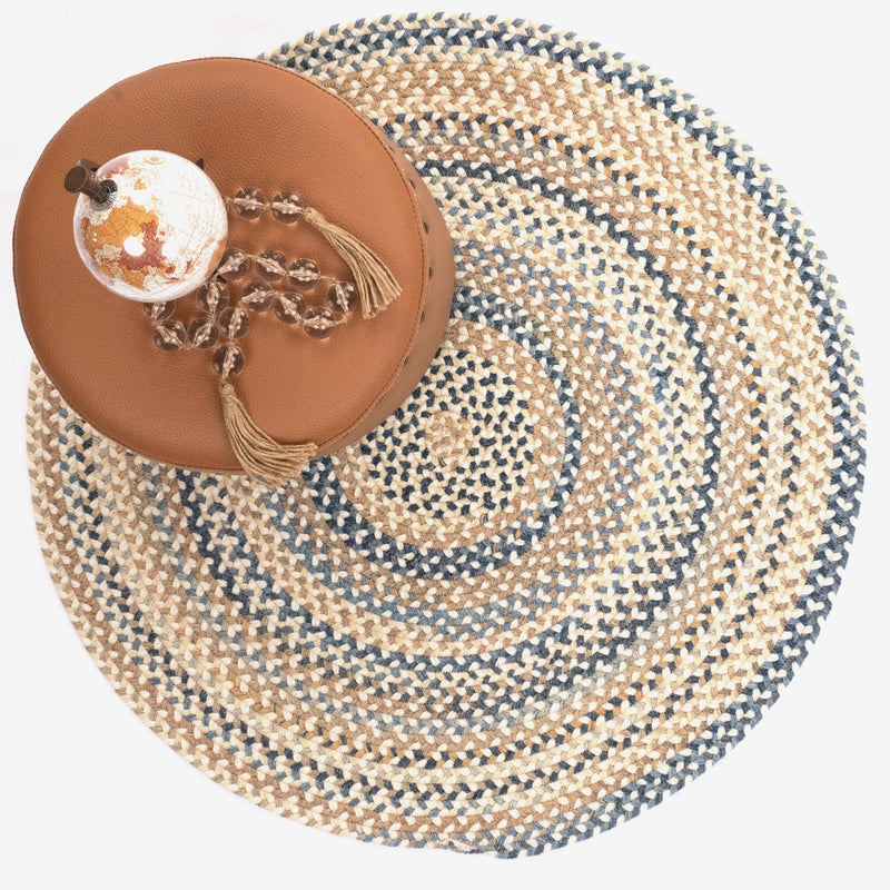 Bonneville Sandy Beach Braided Rug Round Roomshot image