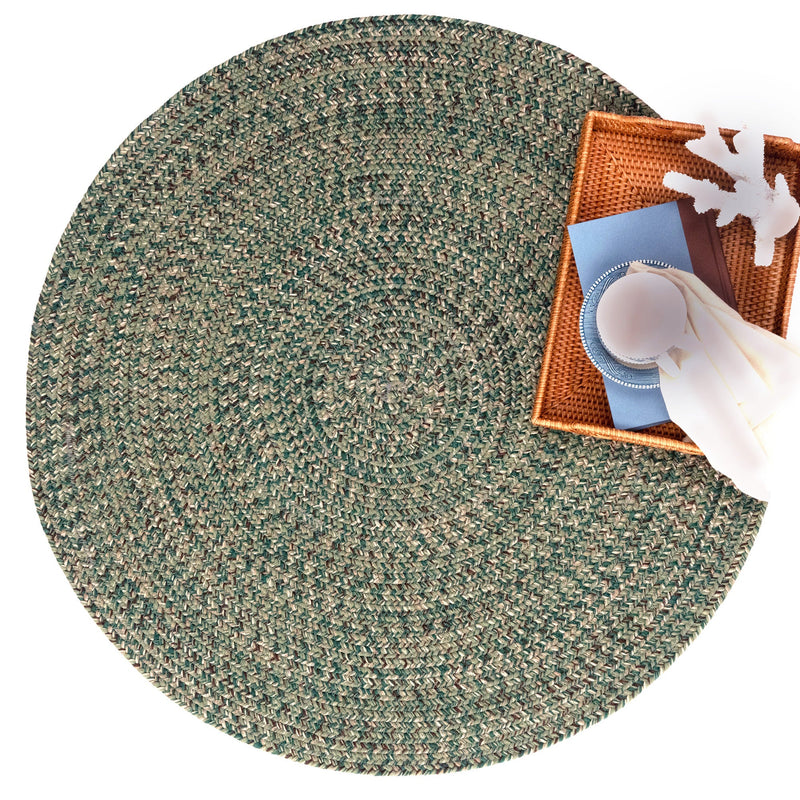 Seaport Spruce Braided Rug Round Roomshot image