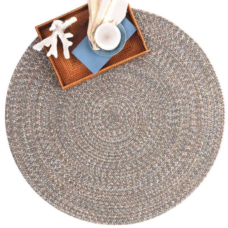 Seaport Granite Braided Rug Round Roomshot image