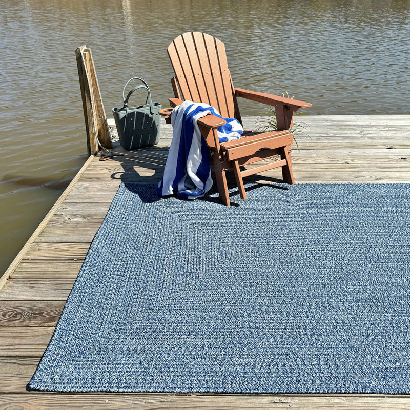 Seaport Blue Bay Braided Rug Rectangle Roomshot image