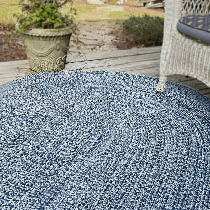 Seaport Blue Bay Braided Rug Oval Roomshot image