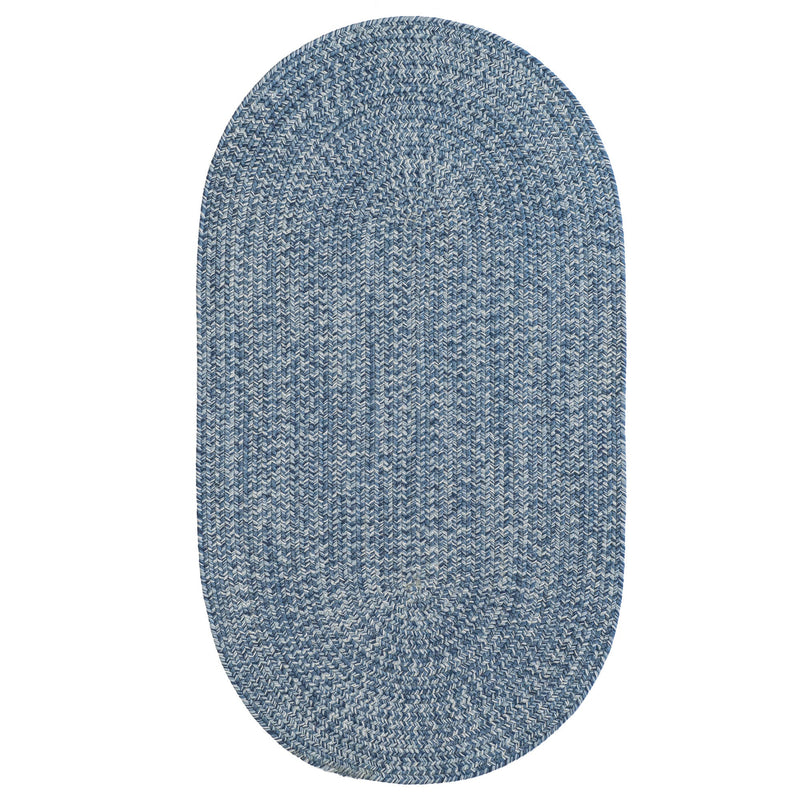 Seaport Blue Bay Braided Rug Oval SiloV image