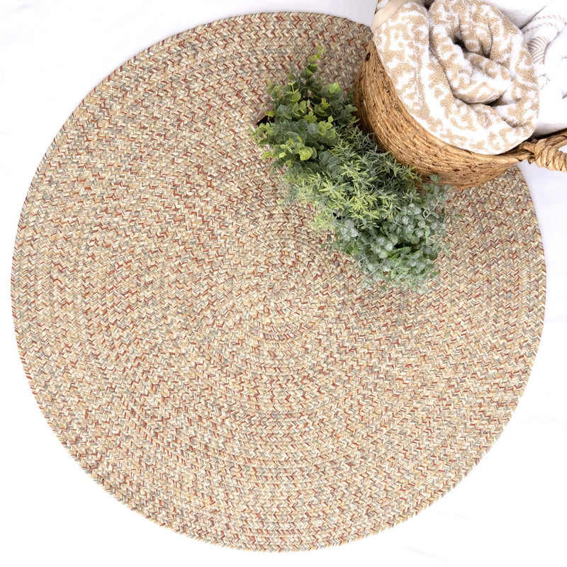 Seaport Adobe Braided Rug Round Roomshot image