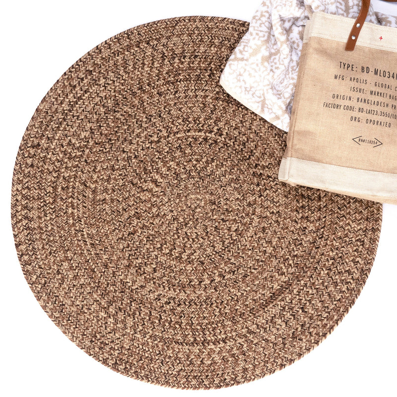 Seaport Chestnut Braided Rug Round Roomshot image