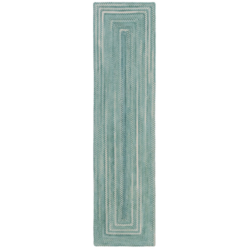 Bambini Aquamarine Braided Rug Concentric Runner Silo image