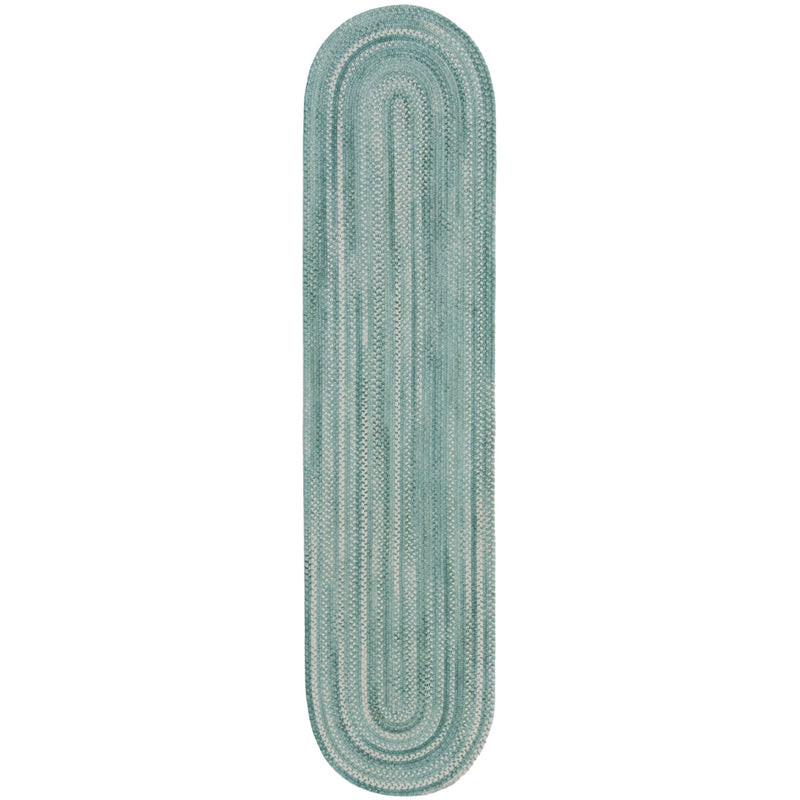 Bambini Aquamarine Braided Rug Oval Runner Silo image