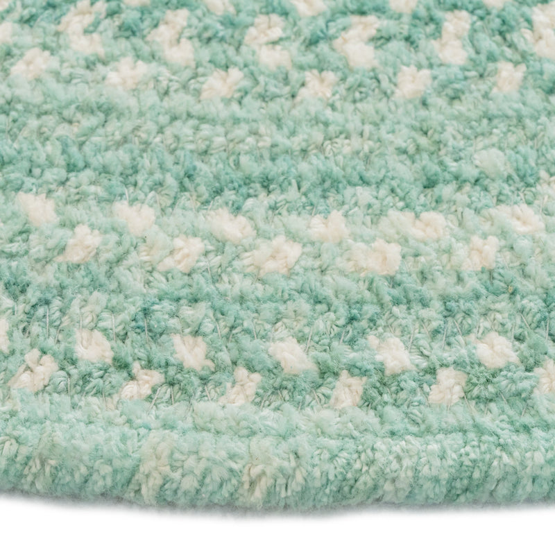 Bambini Aquamarine Braided Rug Oval Cross Section image