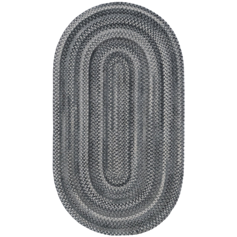 Bambini Cool Gray Braided Rug Oval SiloV image