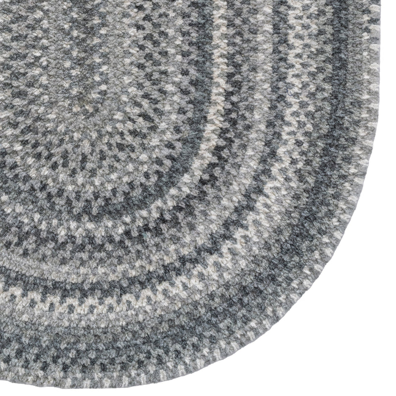 Bambini Cool Gray Braided Rug Oval Corner image