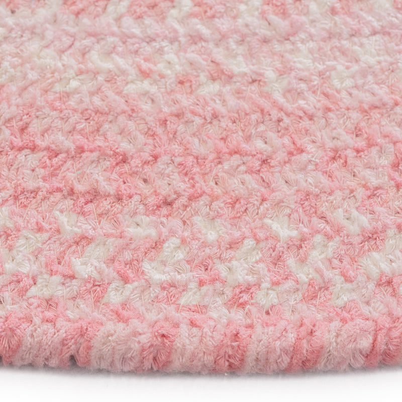 Bambini Pretty In Pink Braided Rug Oval Cross Section image