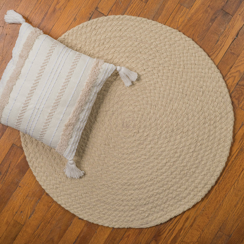 Naturelle Natural Braided Rug Round Roomshot image