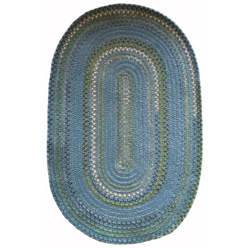 Bailey Delphinium Blue Braided Rug Oval SiloV image