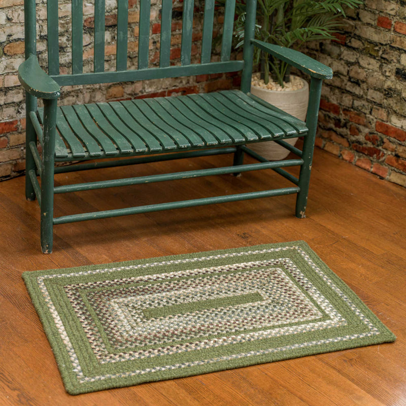 Bradford Foliage Braided Rug Concentric Roomshot image