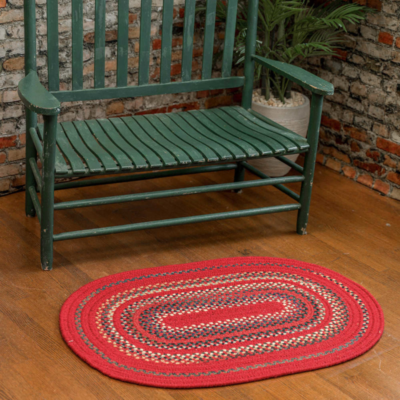 Bradford Crimson Braided Rug Oval Roomshot image