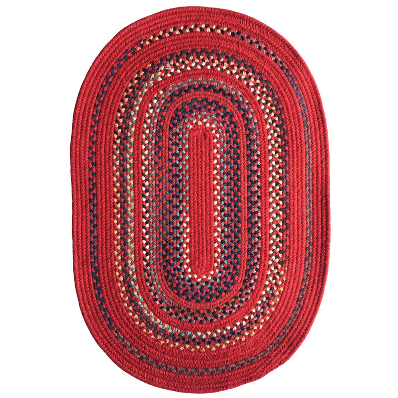 Bradford Crimson Braided Rug Oval SiloV image