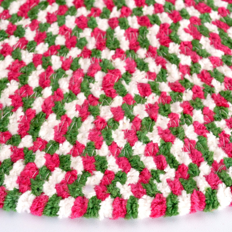 Happy Holidays Christmas Multi Braided Rug Basket Cross Section image