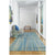 Hampton Seaglass Blue Flat Woven Rug Vertical Stripe Rectangle Roomshot image